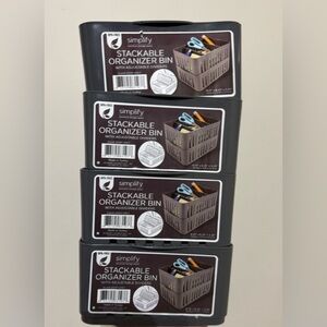 Gray Stackable Organizer Bin